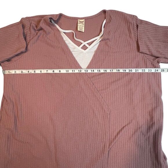 Faded Glory Blouse Womens 4X Pink One Piece Shirt Cardigan Preppy Workwear Top - Picture 3 of 9